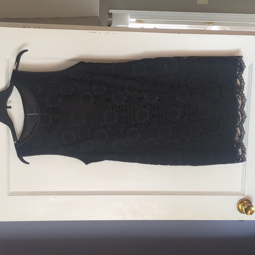 W118 Black Lace shift dress size medium NWT